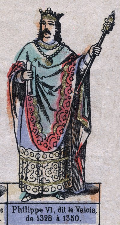Portrait of Philippe VI of France, known as Philippe de Valois (1294-1350) (dynasty of the Capetians). Illustration late 19th century. av French School