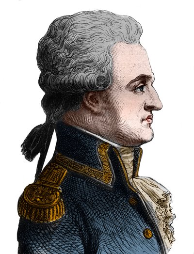 Portrett av Pierre Charles de Villeneuve, fransk admiral (1763-1806), begynte han slaget ved Trafalgar, som var en katastrofe, og etter selvmord - i "The History of France" av Henri Martin av French School
