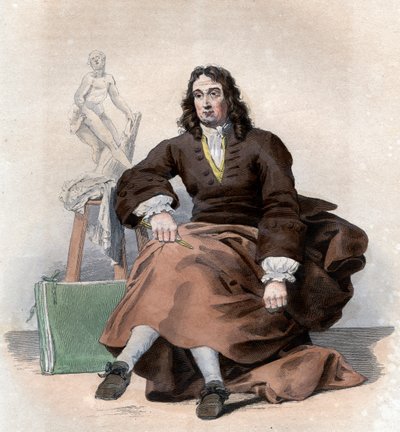 Portrett av Pierre Puget (1620-1694), fransk maler, skulptør, arkitekt og ingeniør. av French School