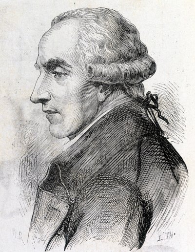 Portrett av Pierre Simon de Laplace (1747 - 1827), fransk astronom, matematiker og fysiker - i "Album de la Science; berømte vitenskapsmenn; Store funn""" 1896. av French School