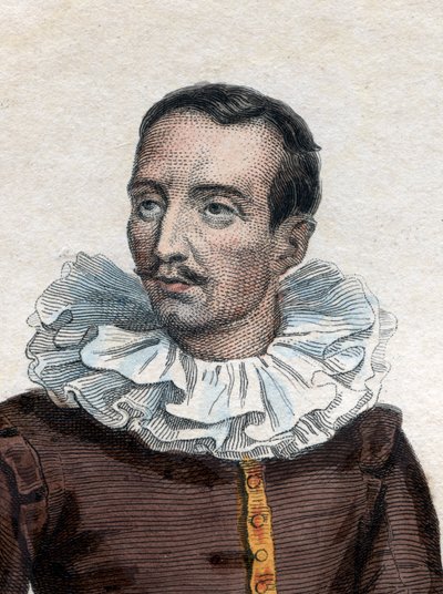 Portrett av Pierre de Bourdeille, herre (og abbe) av Brantome (1535-1614), fransk historiker, soldat og biograf. av French School