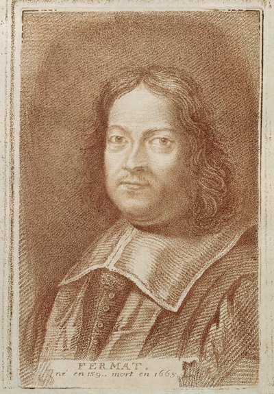 Portrett av Pierre de Fermat (1601-1665) fra Histoire des Mathematiciens av Alexandre Saverien, midten av 1700-tallet av French School
