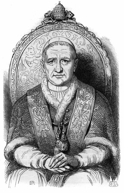 Portrett av pave Gregoire XVI (Bartolomeo Alberto Cappellari Pape under navnet Gregorius XVI eller Gregorio XVI av French School