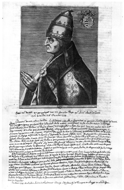 Portrett av pave Johannes XXII (1244-1334) av French School