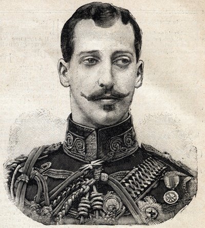 Portrett av prins Albert Victor (1864-1892), hertug av Clarence og Avondale, og barnebarn av dronning Victoria av England, fra den franske avisen Le Petit Parisien av French School