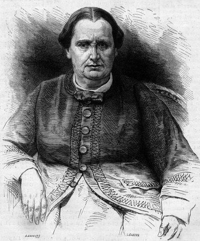 Portrett av prinsesse Elisa Napoleone Baciocchi (1806-1869), niese av Napoleon I. Gravering i "" Le Monde Illustré"" nr. 618 av 13. februar 1869. av French School