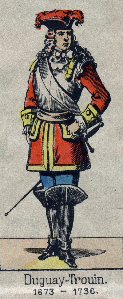 Portrett av Rene Duguay Trouin (Duguay-Trouin) (Rene Trouin du Gue dit) (1673-1736) fransk sjømann. Bilde av Epinal fra slutten av 1800-tallet. av French School