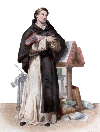 Portrett av Saint Bernard de Clairvaux (1090-1153), fransk abbed og byggmester av den reformerende cistercienserordenen. av French School