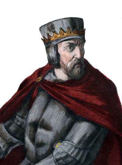 Portrett av Simon IV de Montfort, 5. jarl av Leicester (1150-1218), fransk adelsmann. av French School