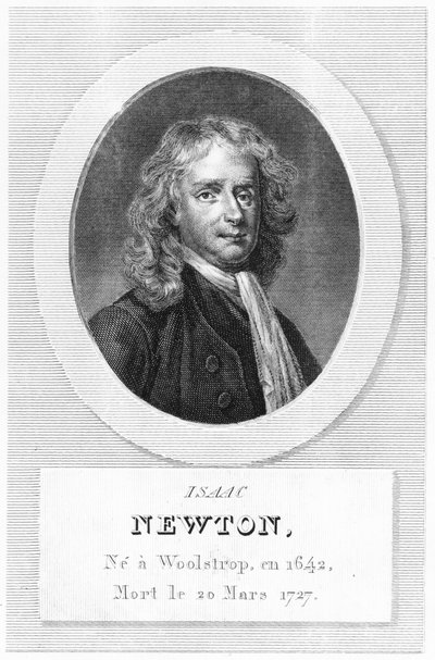 Portrett av Sir Isaac Newton (1642-1727) av French School