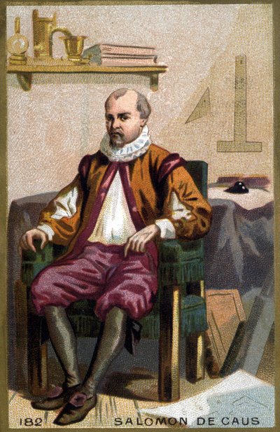 Portrait of Solomon de Caus (1576-1626). Chromolithography of the late 19th century. av French School