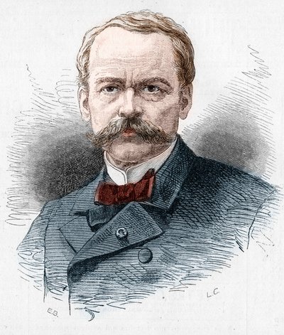 Portrett av Theodore Barriere (1823-1877), fransk dramatiker. Gravering i "" Le Monde Illustré"" nr. 1071 av 20. oktober 1877. av French School