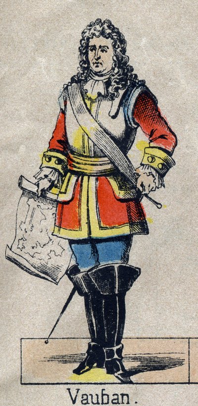 Portrait of Vauban Sebastien the Prestre (1633-1707), marechal of France. Image of Epinal from the end of the 19th century. Private collection. av French School