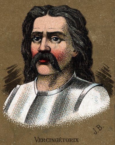 Portrait of Vercingetorix (72-46 BC), King of the Gauls. Chromolithography around 1890. av French School
