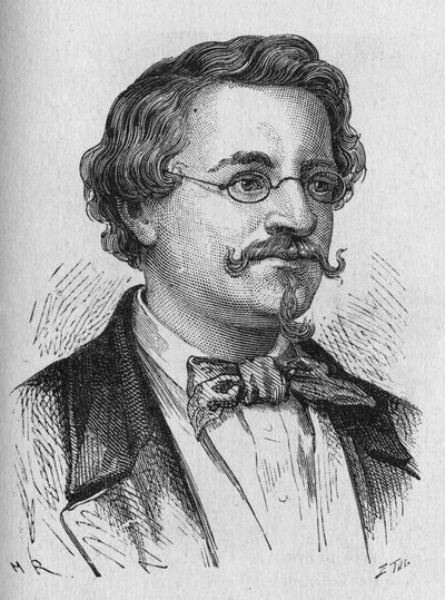 Portrett av Wilhem Hofmann, kjemiker - i "" Album of Science; berømte vitenskapsmenn; Store funn""" 1896. av French School
