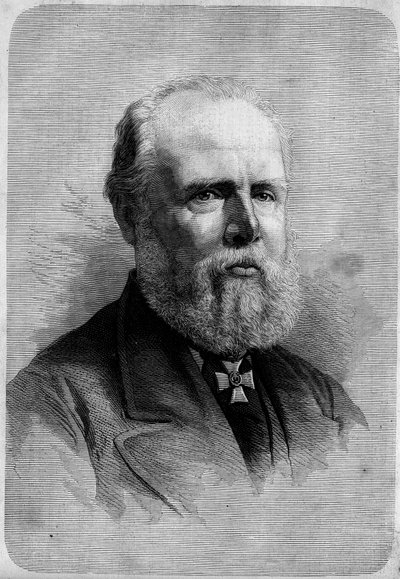 Portrett av Vilhelm III (1817-1890), konge av Holland. Gravering i "" Le Monde Illustré"" nr. 1139 av 25. januar av French School