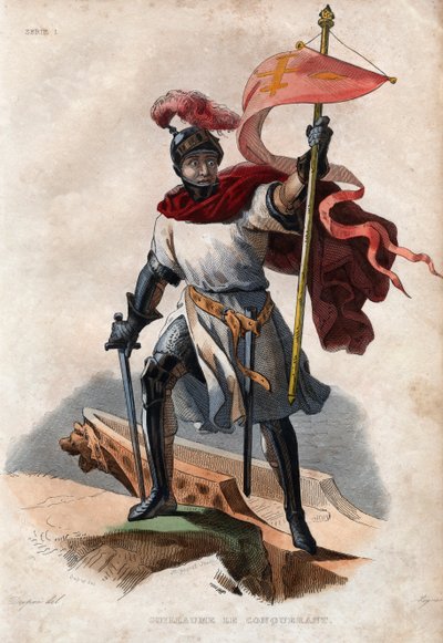Portrett av Vilhelm I Erobreren (1027-1087), hertugen av Normandie og den første normanniske kongen av England. av French School