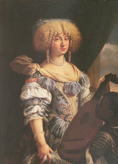 Portrett av en kvinne med en maurisk side av French School
