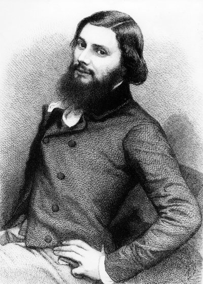 Portrett av en ung Gustave Courbet, ca. 1840-tallet av French School