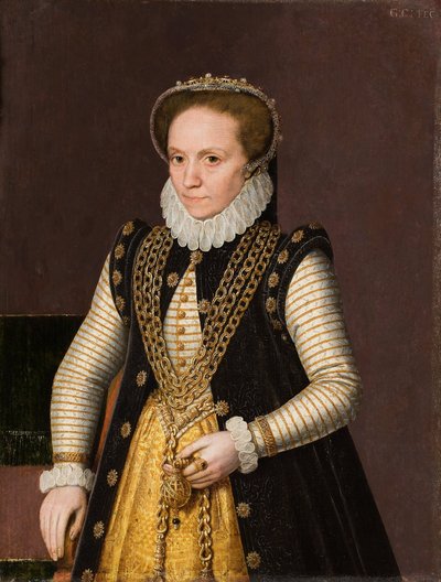 Portrett av en ukjent fransk adelsdame, 1560-9 av French School