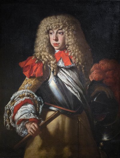 Portrett av hertug Francesco II d#39;Este, ca. 1674-80 (olje på lerret) av French School