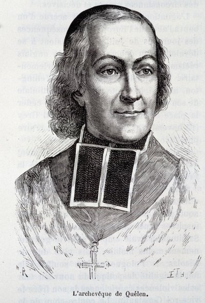 Portrett av erkebiskop Hyacinthe Louis de Quelen (1778 - 1839), prelat i "" L