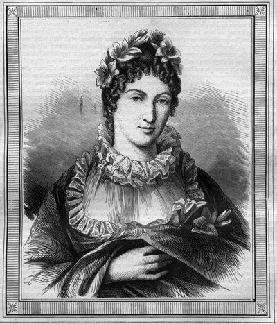 Portrett av hertuginnen av Angouleme Marie Therese Charlotte av Frankrike kjent som Madame Royale (1778-1851) Gravering i "Histoire des Papes-Kings-Queen and Emperors through the Centuries" av Maurice Lachatre av French School