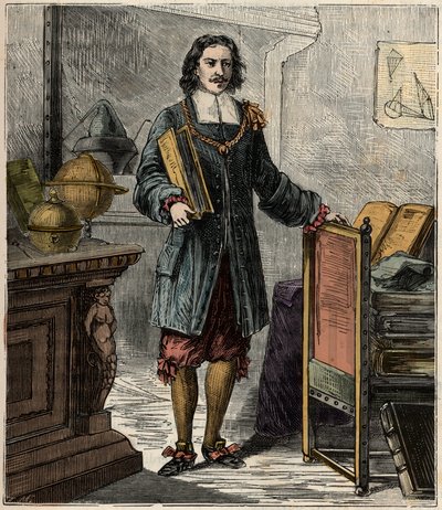 Portrait of the German engineer and physicist Otto von Guericke (1602-1686) - Portrait of Otto von Guericke (Otto de Guericke av French School