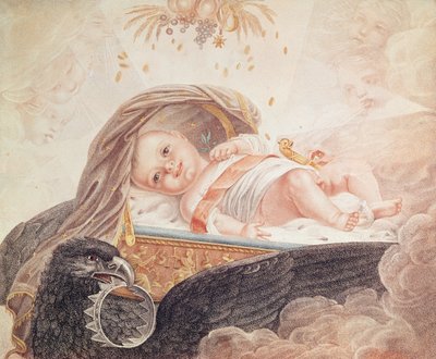 Portrett av kongen av Roma, Napoleon II (1811-32) ca. 1811 av French School