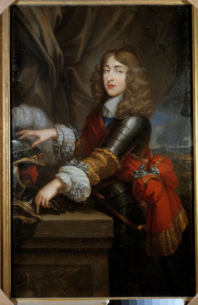 Portrett av prinsen av huset til Stuart tidligere James II, konge av Storbritannia og Irland (1633-1701) Maleri av den franske skolen 1600-tallet. Dim. 1,45 x 0,93 m. av French School