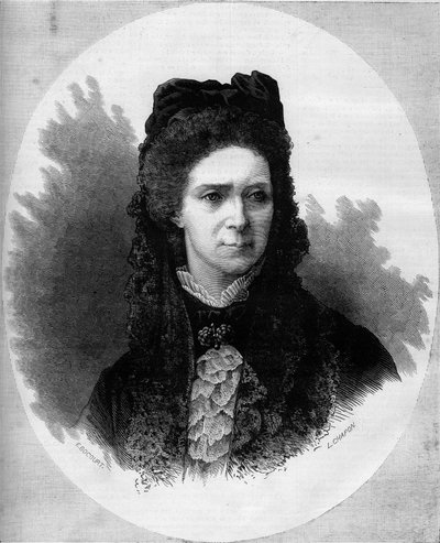 Portrett av den russiske imponen Maria Alexandrovna (1824-1880), født prinsesse Mary av Hessen og Rhinen (Maximilian Wilhelmine Marie). Gravering i "" Le Monde Illustré"" nr. 1211 av 12. juni 1880. av French School