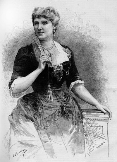 Portrait of the Swedish soprano Christine Nilsson (1843-1921), in the Illustrous World 1887. av French School