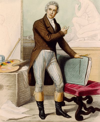 Portrett av maleren Jacques-Louis David av French School