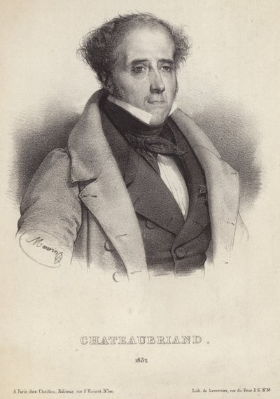 Portrett av Viscount de Chateaubriand av French School