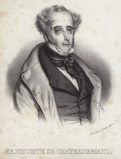 Portrett av Viscount de Chateaubriand av French School