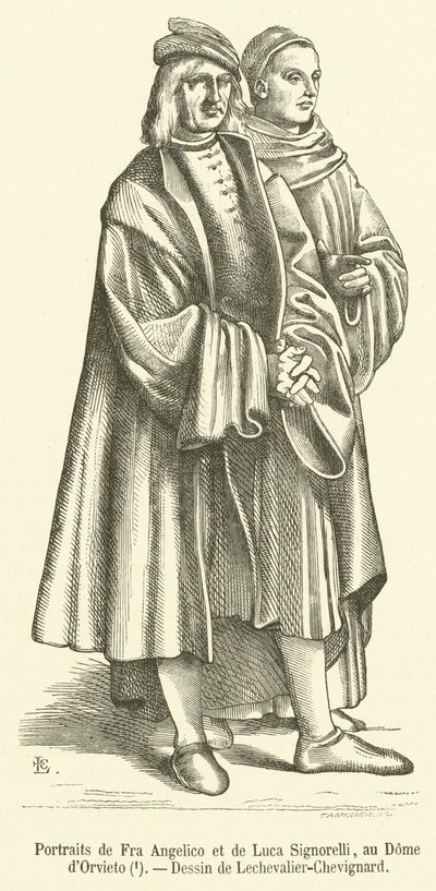 Portretter av Fra Angelico et de Luca Signorelli, au Dome d