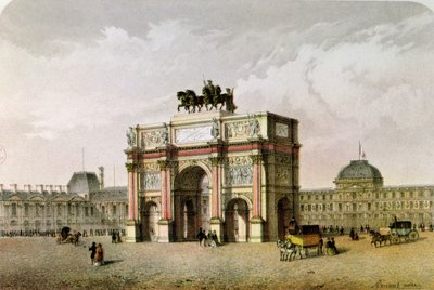 Postkort av Triumfbuen du Carrousel, Paris av French School