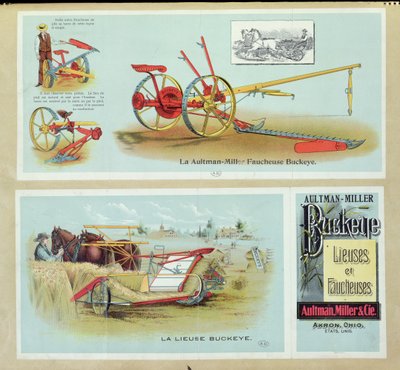Plakatreklame for Aultman-Miller Buckeye Binders and Reapers, slutten av 1800-tallet av French School