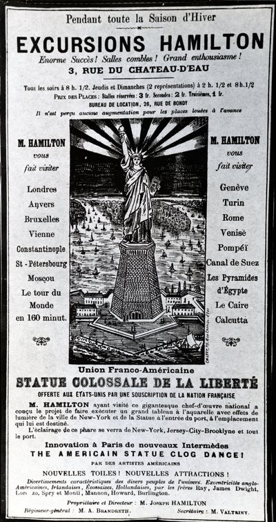 Plakatreklame-utflukter Hamilton, ca. 1890 av French School