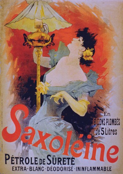 Plakatreklame Saxolein Safety Lamp Oil, 1890-tallet av French School