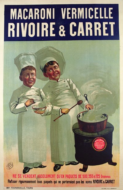 Plakatreklame for pasta laget av Rivoire og Carret av French School