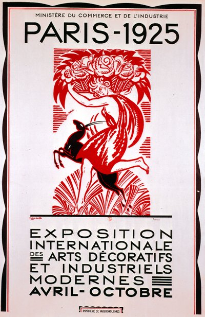 Plakat for den internasjonale utstillingen for moderne dekorativ og industriell kunst, Paris av French School