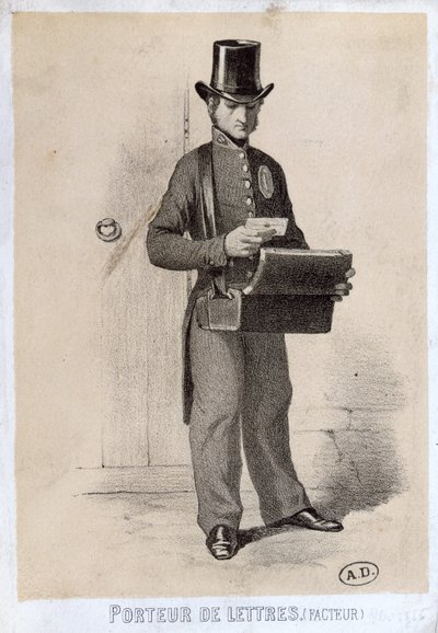 Postbud, ca. 1865 av French School