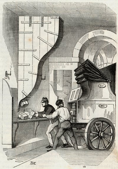 Innlegg: lasting av bagasjerommet - Gravering i "Tableau-de-Paris" av Edmond Texier 1852 av French School