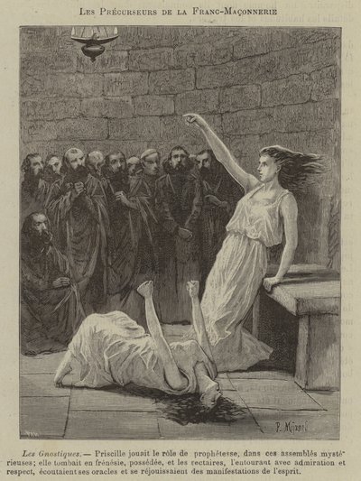 Forløpere for frimureriet: gnostikerne (gravering) av French School