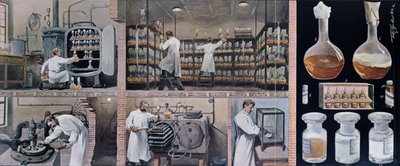 Forbereder serum for å bekjempe tuberkulose, fra Les Animaux, ca. 1900 av French School
