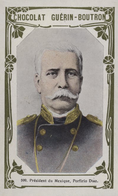 President du Mexique, Porfirio Diaz (farget bilde) av French School
