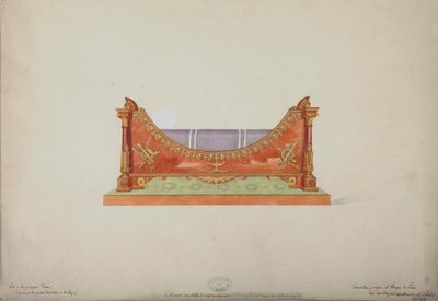 Prinsesse Elisas seng fra Baciocchi-palasset i Bologna, ca. 1900-20 av French School