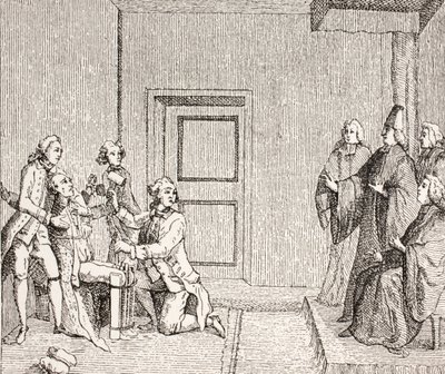 Fange som gjennomgår tortur av Brodequin, 1875 av French School