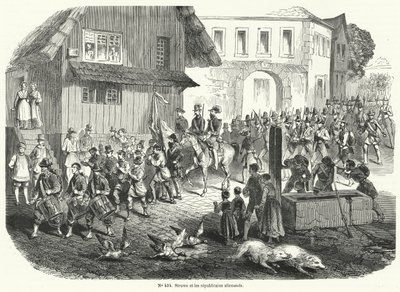 Prosesjon av Gustav Struve og tyske republikanere, revolusjon av 1848 av French School